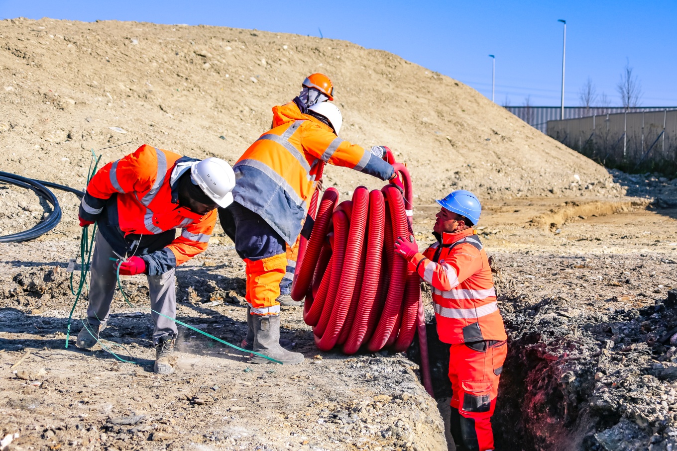 Compagnons sur le chantier du Câble C1, station Limeil-Brévannes