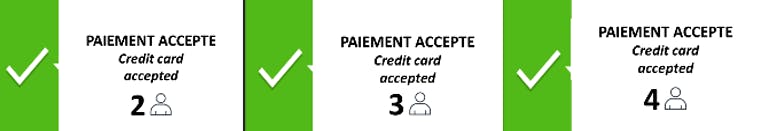 paiement accepté, credit card accepter 2, 3, 4