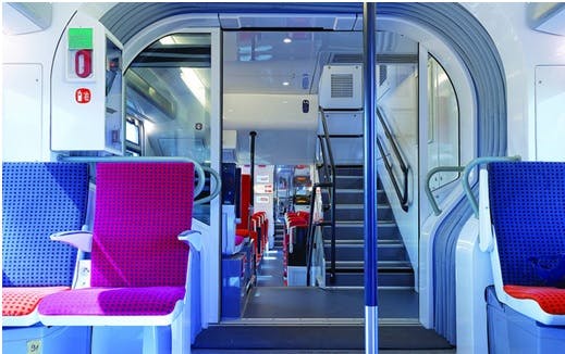 Intérieur du Regio 2N adapté aux Franciliens