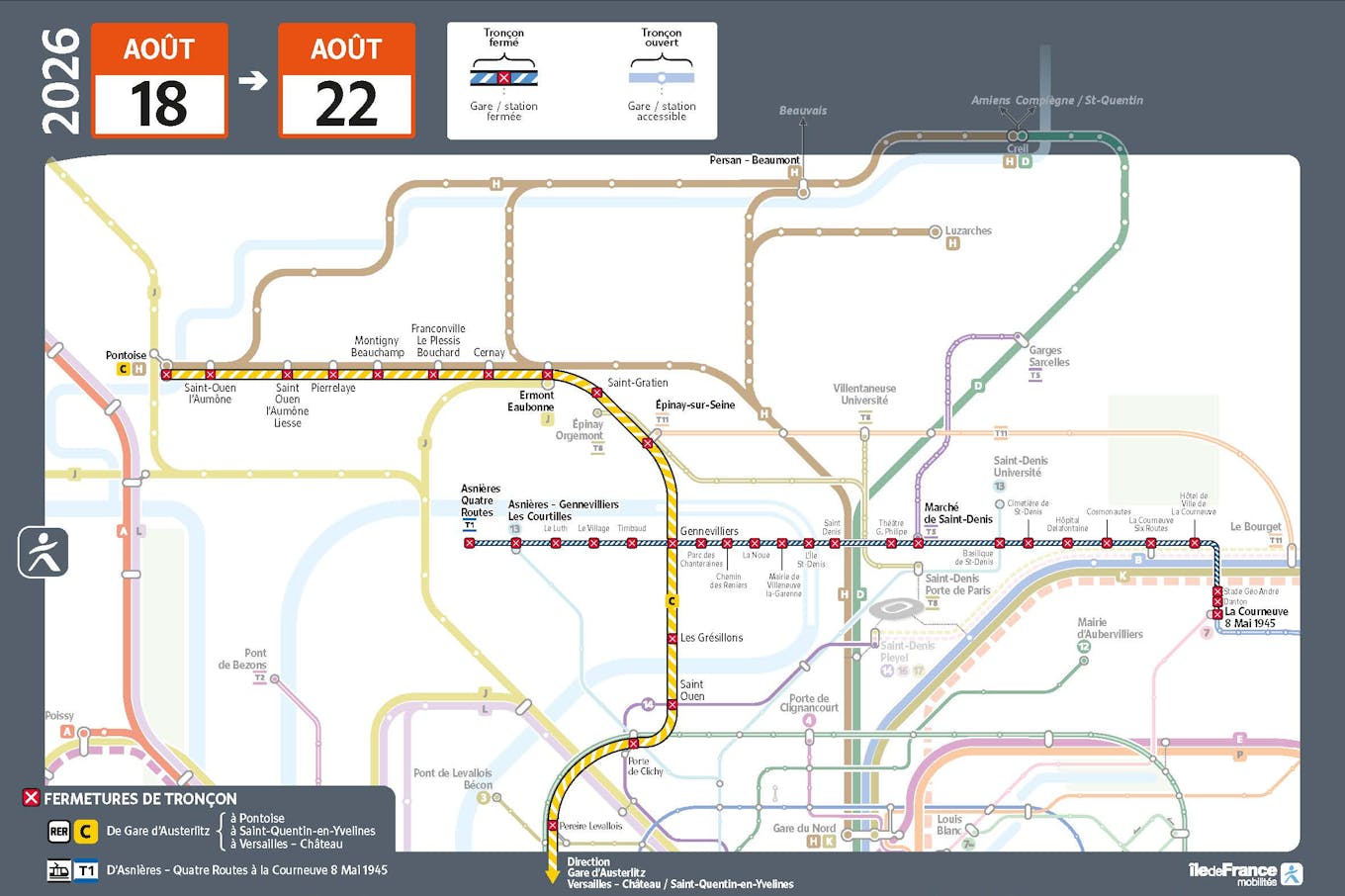 Map representing closed lines
