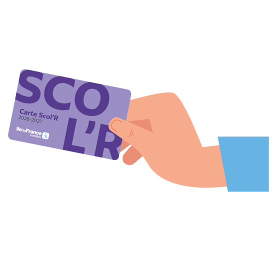 Ilustração de uma mão segurando uma carta Scol'R