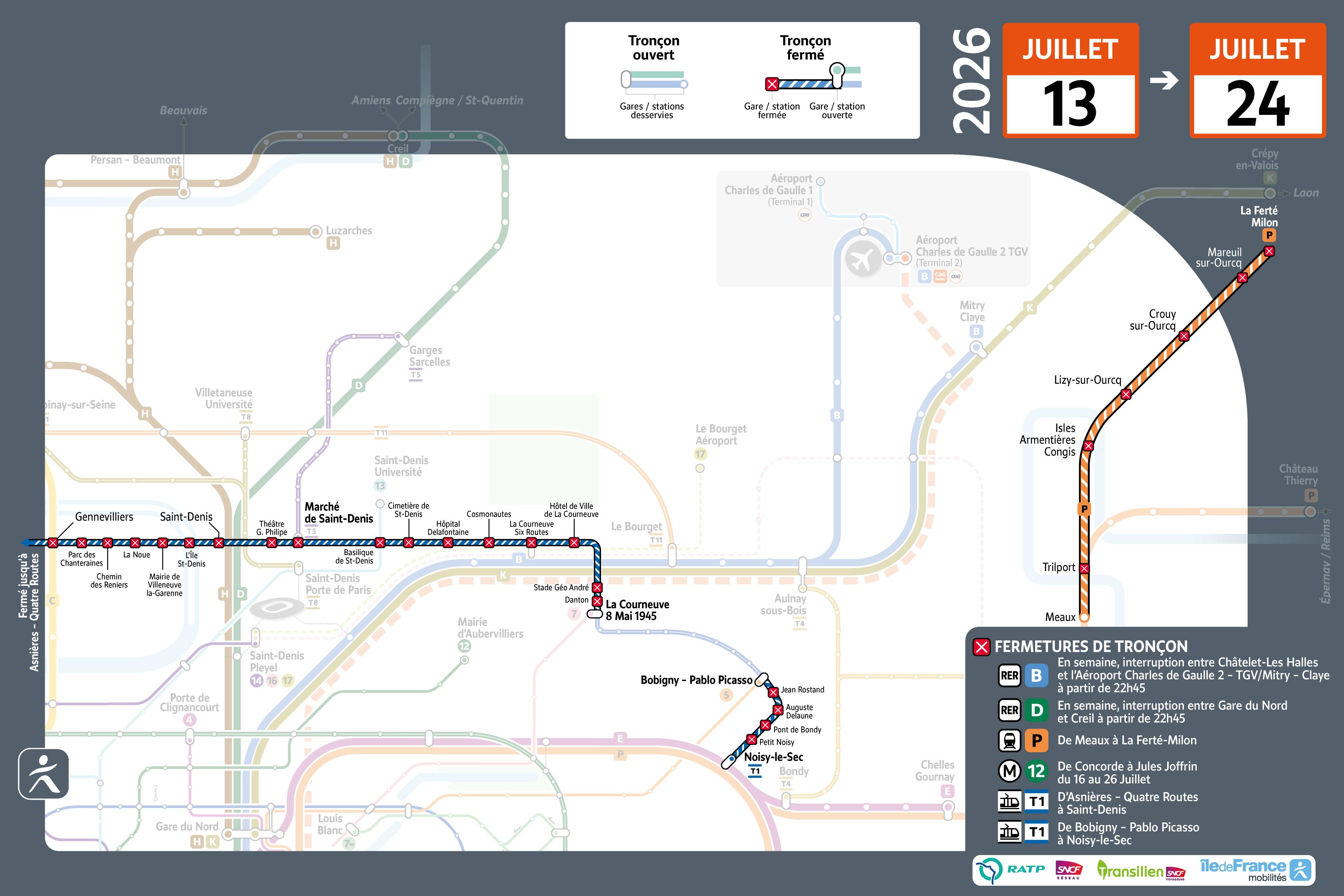 Map of cut lines