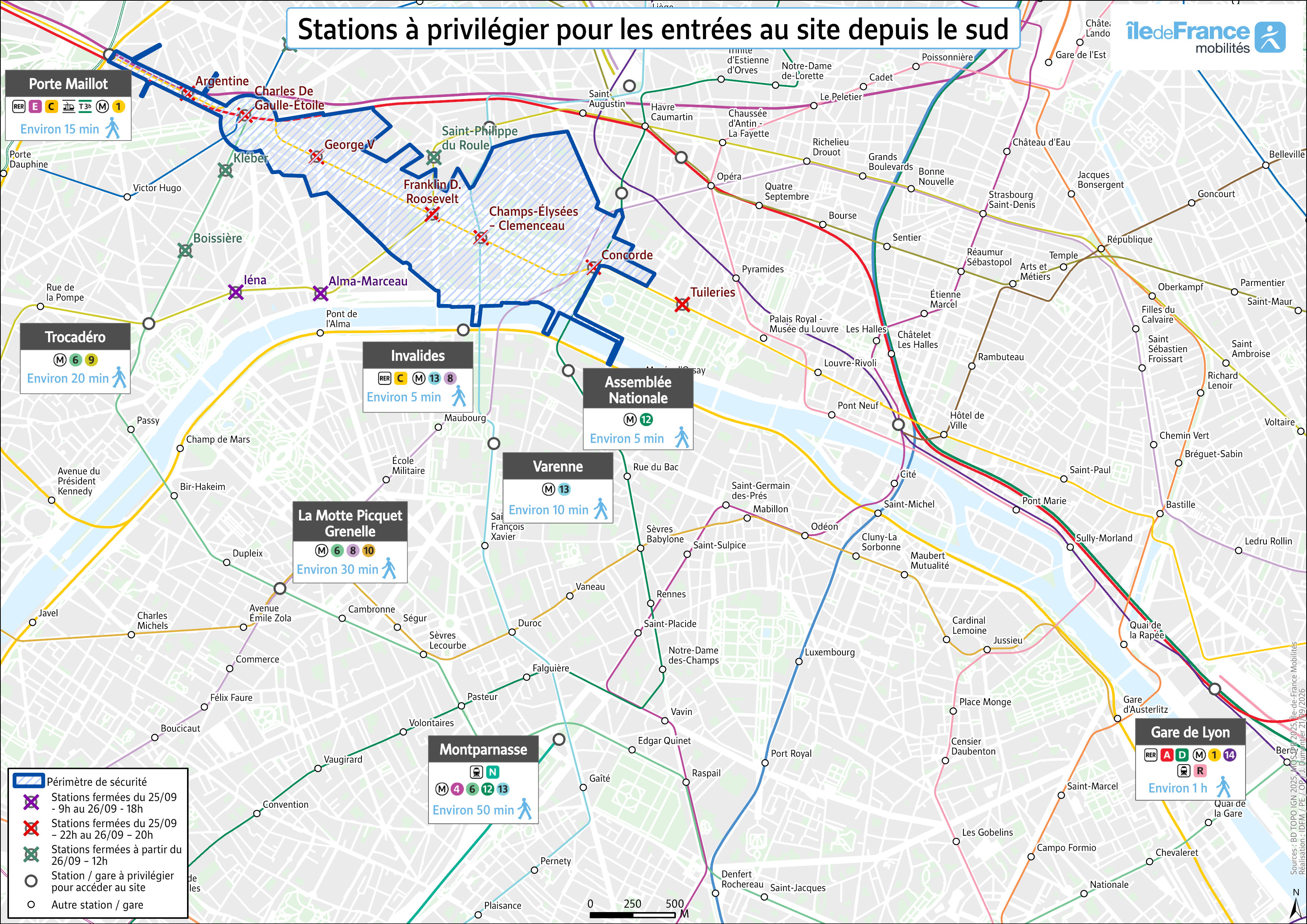 South access: recommended stations to access the mass
