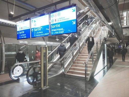 Signalétique indiquant les correspondances à Gare de Lyon