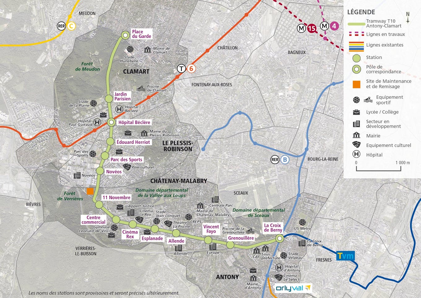 Tracé des travaux préparatoires de 2017
