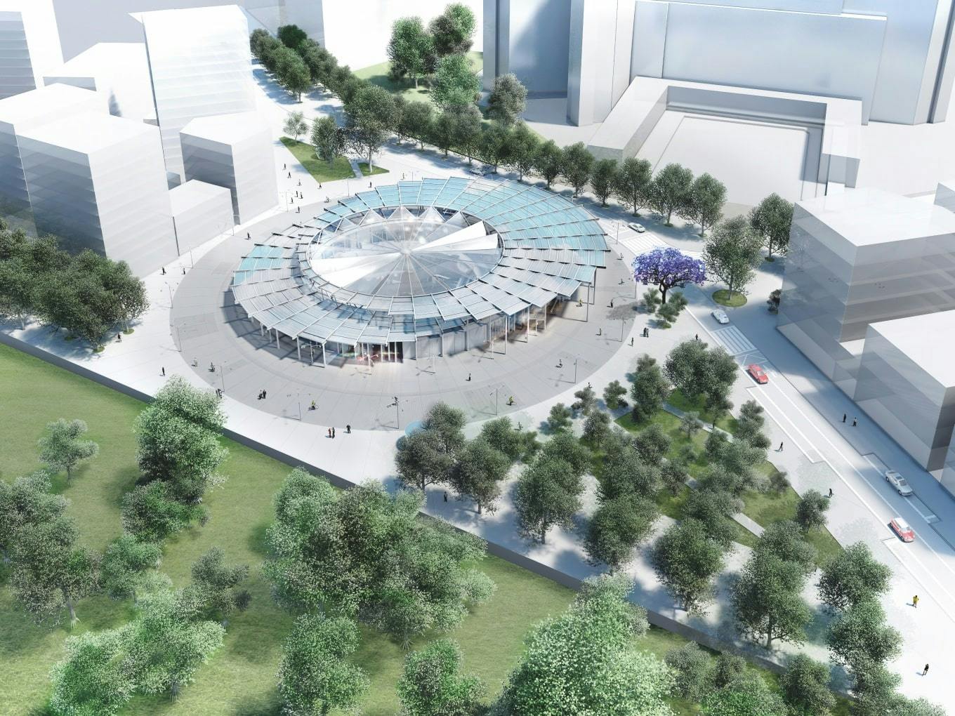Vue de la future station de métro Villejuif - Institut Gustave-Roussy sur la ligne 14 © Société du Grand Paris / Dominique Perrault Architecture
