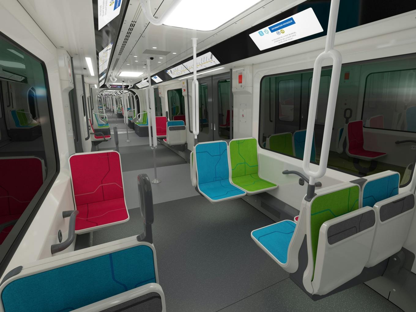 Intérieur du futur métro ferré parisien : le MF19