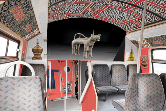 Infographie : Design intérieur train de la civilisation