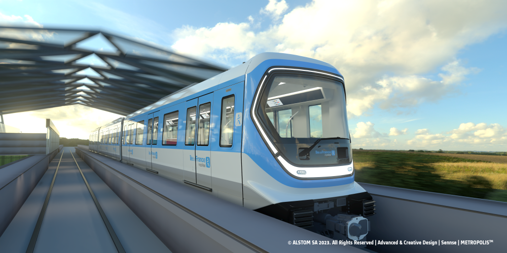 Visualisation du design extérieur des futures rames qui de la ligne de métro 18